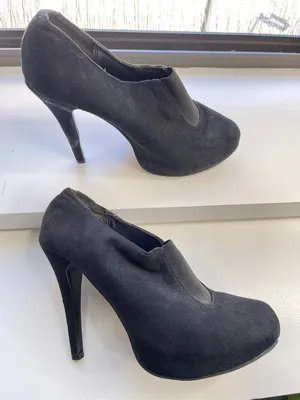 Rampage Black Suede High Heel Booties thumbnail 1