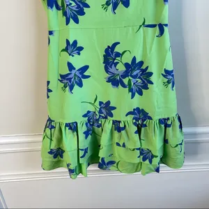 Anthropologie Likely green floral charlotte‎ mini ruffle dress size 0 thumbnail 3