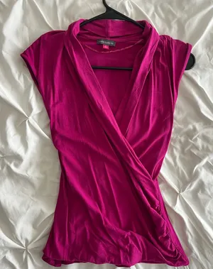 Vince Camuto Fuchsia Wrap Blouse thumbnail 1
