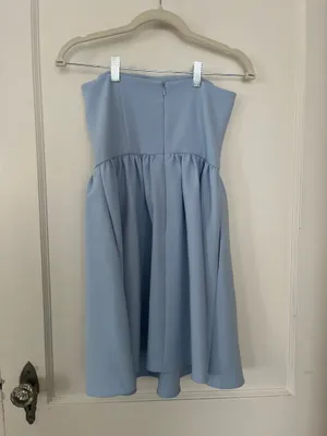 french connection strapless blue mini dress thumbnail 3