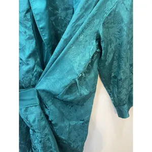 Victoria's Secret Women's Vintage Gold Label 90’s Green Satin Bath Robe Size M/L thumbnail 5