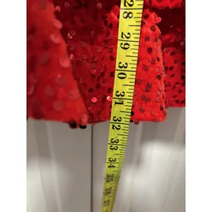 Red Sequin Party Dress Size 2 with Bow Back thumbnail 7
