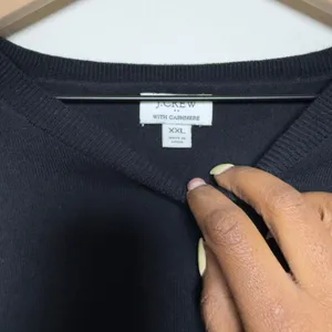 J. Crew Women Cotton Cashmere Sweater XXL Black Crewneck Classic Minimalist thumbnail 3