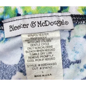 Vtg 90s size L Floral blue green white stretchy ruffle hem skirt feminine retro thumbnail 7