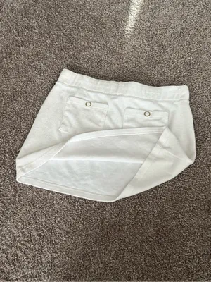 Y2K Tommy Hilfiger White Terry Cloth Mini Skirt Small Drawstring Logo thumbnail 6