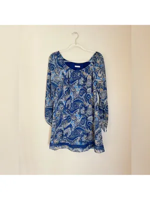 Alice + Olivia Cari Mosaic Paisley Flowy Sleeve Off The Shoulder Mini Dress Sz M thumbnail 3