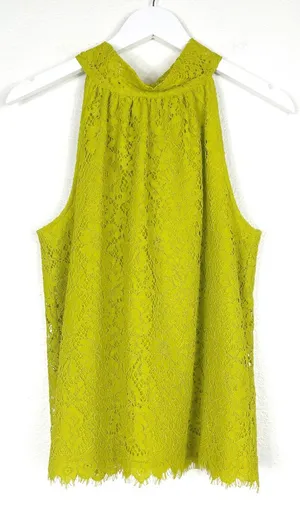J. Crew lace Chartreuse bow tie back halter top whimsy fairy preppy size S small thumbnail 1