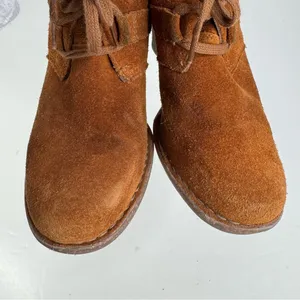 Clarks Brown Suede Lace Up Heeled‎ Ankle Booties Size 8.5 thumbnail 4