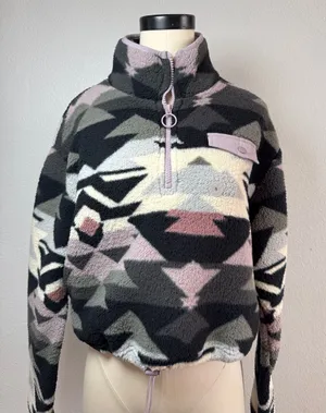 Aeropostale Geometric Sherpa Half-Zip Pullover thumbnail 1