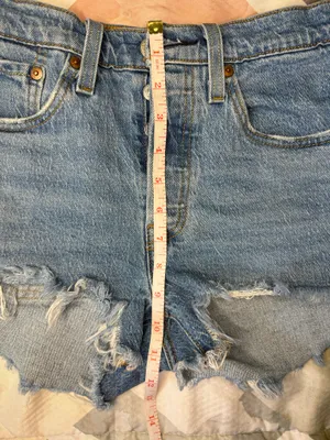 Women’s Distressed Levi’s Denim Shorts thumbnail 8