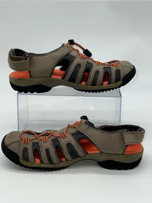 Clarks Tuvia‎ Women's Hiking Sandals in Taupe and Orange Hook and Loop Back-Sz 7 thumbnail 3