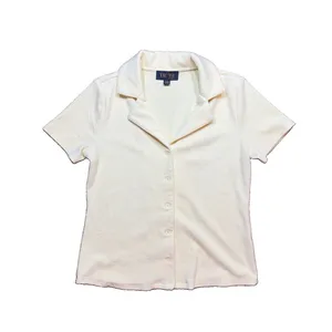 Pastel yellow collared button thumbnail 2