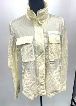 Gap windbreaker cream jacket size‎ medium zip up thumbnail 1