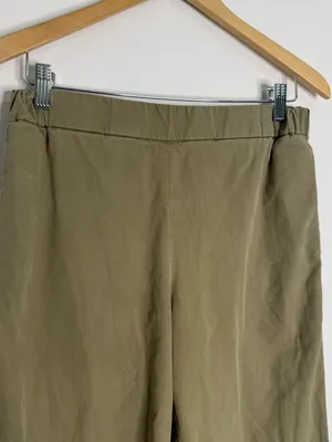 COS Pull On Wide Leg Pants Size 4 Olive Green Cotton Lyocell thumbnail 3