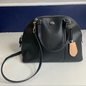 Coach‎ Cora Peyton Black Saffiano Leather Domed Satchel thumbnail 4