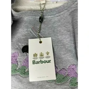 Barbour Poole Overlayer crewneck sweatshirt light gray size 10 NWT thumbnail 10