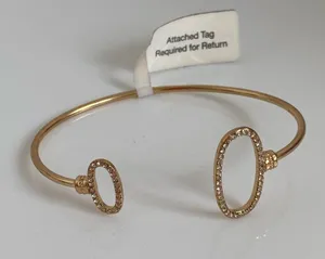 BaubleBar Gold Pavé Crystal Circle Open Cuff Bracelet New With Tag thumbnail 1