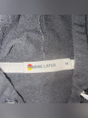 Marine Layer Charcoal Gray Full-Zip Hoodie Logo M thumbnail 4