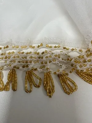 Egyptian Belly Dance Hip Scarf With Gold‎ Bead Trimming - 39" x 25" x 25". thumbnail 4