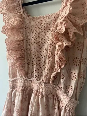 LoveShackFancy Dora Dress in Pink Parfait Size L thumbnail 6
