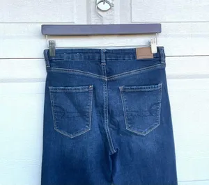 AEO American Eagle Womens Jeans Curvy High Hi Rise Jegging Blue Denim Stretch 6 thumbnail 5