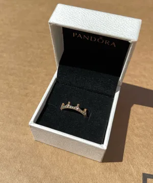 Pandora 14k Rose Gold Plated Clear Sparkling Crown Ring thumbnail 1