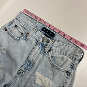 90s baggy thrashed jeans light‎ wash zipper fly retro style denim juniors teen thumbnail 7