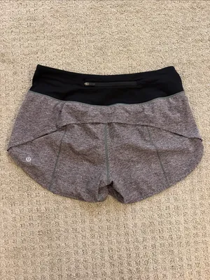 Lululemon Black Waistband Gray Heather Run Speed Shorts Size 6 Workout Athletic thumbnail 2