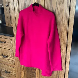 MNG Mango Pink Wool Blend Oversized Mockneck Sweater‎ Small thumbnail 2