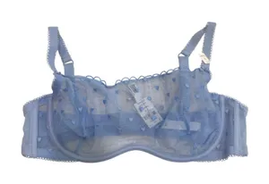 PINK Victoria’s Secret large Wink unlined heart embroidered scoop bra BC3 3211 thumbnail 1