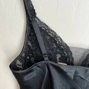 Victoria’s Secret Vintage Gold Label Gothic Satin Lace Slip Dress Black Medium thumbnail 5