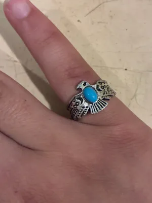 Turquoise Bohemian Style Eagle Ring Silver Size none thumbnail 4