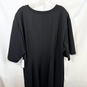 Eloquii Plus Sz 24 Maxi‎ Dress Heavy Black Short Sleeve Princess Seam Formal 197 thumbnail 6