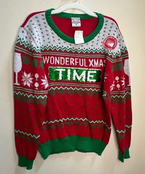 Well Worn Red and Green Christmas Sweater‎ thumbnail 1