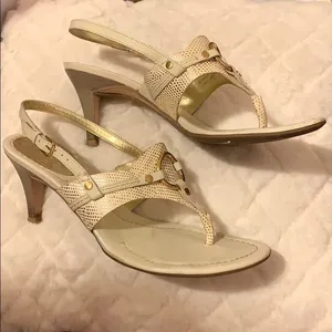 Cole Haan Metallic slingback heels white gold 7.5 thumbnail 1