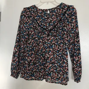 Madewell‎ Ruffle-Yoke Prairie Top in Spring Prairie Xs thumbnail 6