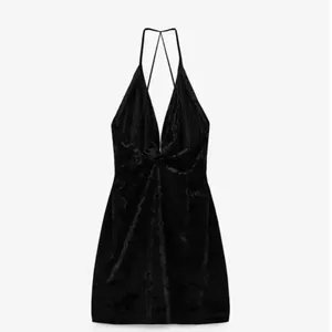 NEW Zara Velvet Mini Dress Black XS‎ thumbnail 4