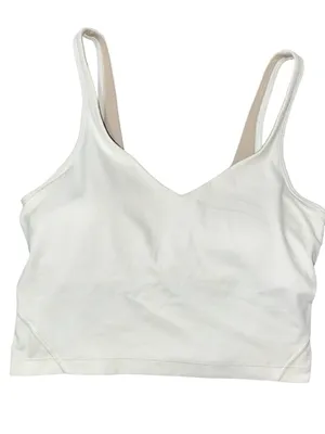 lululemon athletica Women’s Size 6 White Align V-Neck Crop Tank Top Sports Bra thumbnail 3