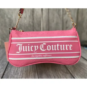 Juicy Couture Pink Lemonade Shoulder Bag – Logo Print & Gold Chain Strap thumbnail 3