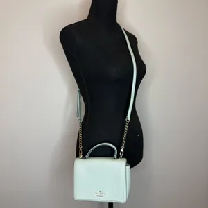 kate spade Mint Green Pebbled Leather Crossbody with Chain Strap thumbnail 10