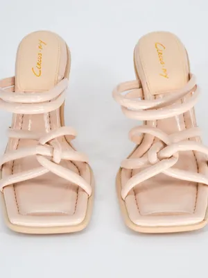 Sam Edelman Circus Savanna Sandals Size 6.5 Ivory Flared Heel Strappy Square Toe thumbnail 3