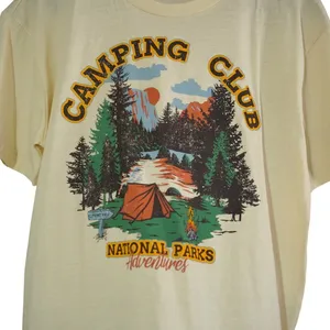 Rebellious One Camping Club National Parks Graphic Tee Cream Medium Soft‎ Casual thumbnail 2