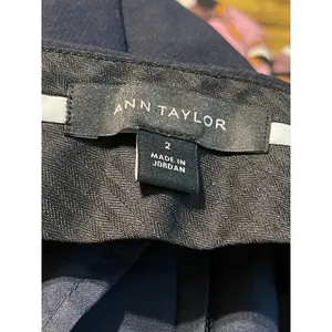 Ann Taylor Eva High Rise Ankle Pants Sz 2 Navy Blue Cuffed Dress Trouser Work thumbnail 5