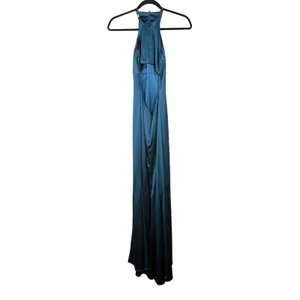 Sherri Hill Formal Gown Size 00 Teal Satin Open Back High Slit Prom Dress Party thumbnail 8