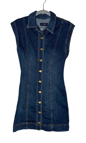 Ramy Brook Denim Mini Dress Womens‎ 26 Blue Excellent Button Front Sleeveless thumbnail 1