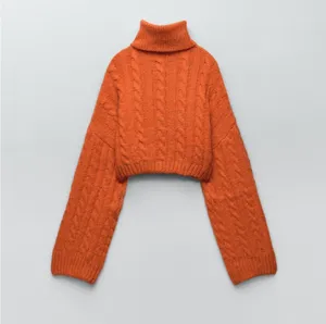 ZARA knitted turtleneck sweter top cardigan thumbnail 2