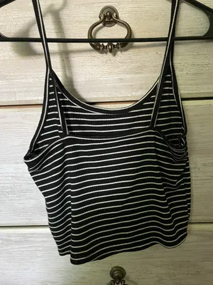 American Eagle Outfitters Black And White Stripped Tank thumbnail 3