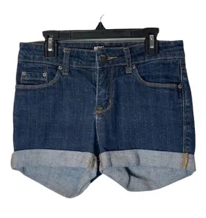 BDG Blue Denim Shortie Medium Wash‎ Cut Off Low Rise Denim Shorts Size 26 thumbnail 1