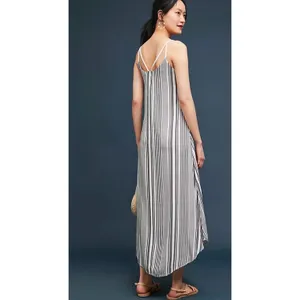 Michael Stars Reversible Midi Dress Womens XS Black White‎ Striped V-Neck Casual thumbnail 2