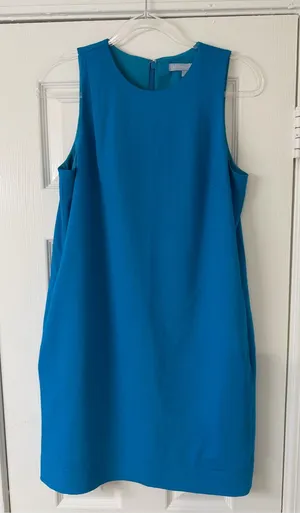 Antonio Melani Sleeveless Teal Shift Dress Size 4 Summer Work‎ Casual Minimalist thumbnail 1